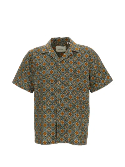 Les Deux Lukas Arabesque Short-sleeve Shirt In Green
