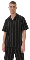 Les Deux Lukas Check Dobby Shirt Black In Black