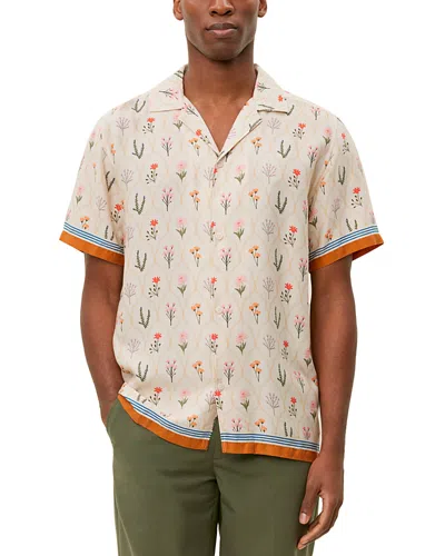 Les Deux Lukas Floral Print Camp Shirt In Ivory