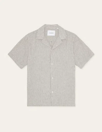 Les Deux Lukas Stripe Cotton Linen Ss Shirt In Multi