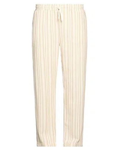 Les Deux Man Pants Cream Size L Cotton, Polyester, Elastane In White