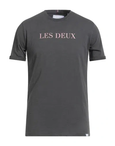 Les Deux Man T-shirt Charcoal Size S Cotton In Gray