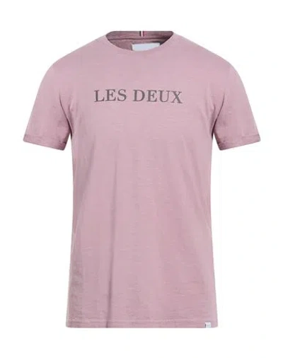 Les Deux Man T-shirt Mauve Size S Cotton In Pink