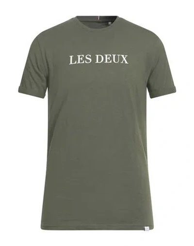 Les Deux Man T-shirt Military Green Size S Cotton