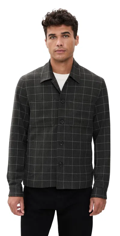 Les Deux Marseille Check Hybrid Jacket Dark Grey Melange In Gray