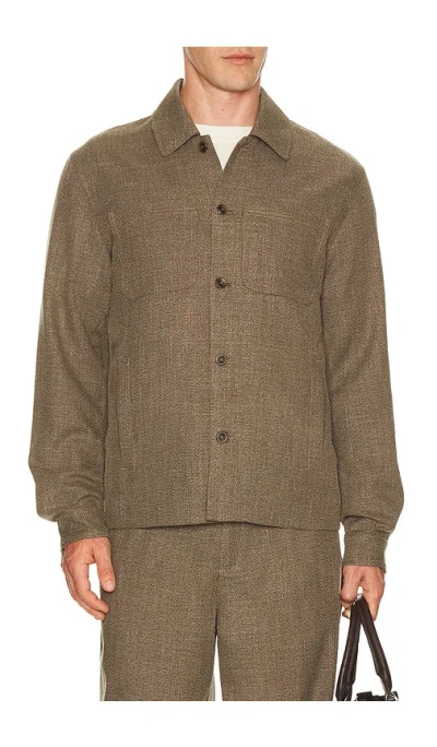 Les Deux Marseille Melange Jacket In Brown
