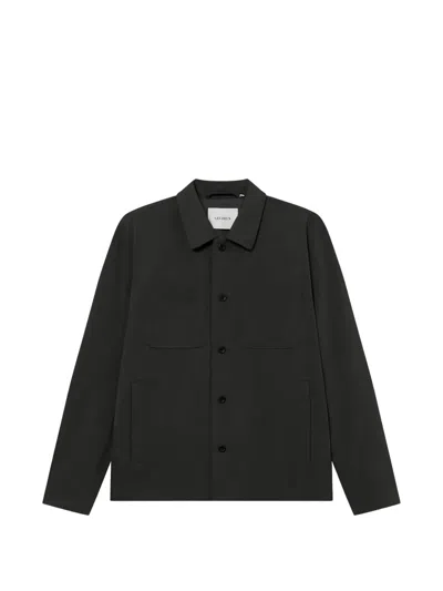 Les Deux Marseille Mélange-effect Shirt Jacket In Black