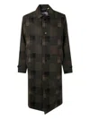 Les Deux Long Checkered Wool Coat With Notched Lapel In Multi