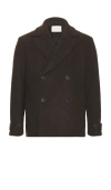 Les Deux Mckee Solid Wool Jacket In Burgundy
