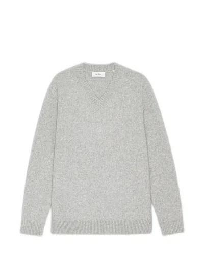 Les Deux Mélange V-neck Sweater In Gray