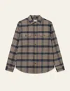 Les Deux Men's Lennon Flannel Check Overshirt In Desert Taupe/dark Navy