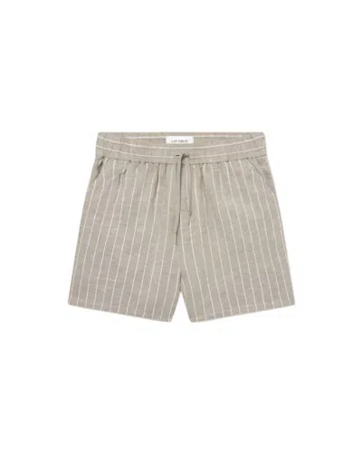 Les Deux Men's Otto Linen Shorts In Walnut & Light Ivory In Brown