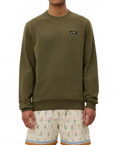 Les Deux Men's Patch Sweatshirt In Olive Night In Green