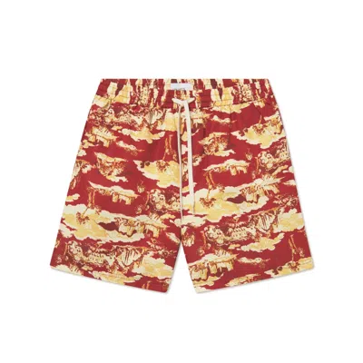 Les Deux Men Stan Ruins Aop Shorts 2.0 In Bossa Nova/summer Melon In Multi