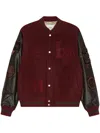 Les Deux Wool Blend Snap Varsity Jacket In Red