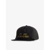 Les Deux Mens  Logo-embroidered Cotton Baseball Cap In Black