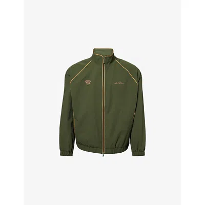 Les Deux Mens  Jack Seersucker Track Jacket In Green