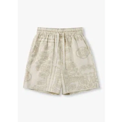 Les Deux Mens Lesley Paisley Shorts In Light Ivory In Neutral