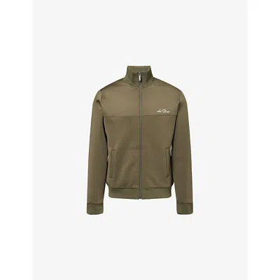 Les Deux Mens Olive Night Signature Brand-embroidered Woven Track Jacket Xxl In Green