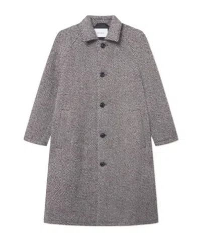 Les Deux Michael Twill Wool Coat In Gray