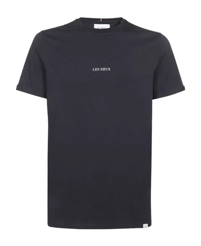 Les Deux Micro-standard Round-neck T-shirt In Blue