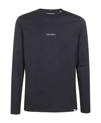 Les Deux Micro-standard Round-neck T-shirt In Black