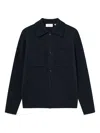 Les Deux Milano Pocket Knit Overshirt In Blue