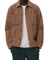 Les Deux Milian Regular Fit Wool Shirt Jacket In Dark Brown