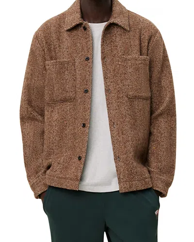 Les Deux Milian Regular Fit Wool Shirt Jacket In Dark Brown