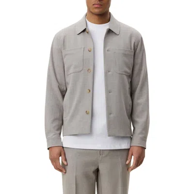 Les Deux Mini Check Hybrid Shirt Jacket In Gray