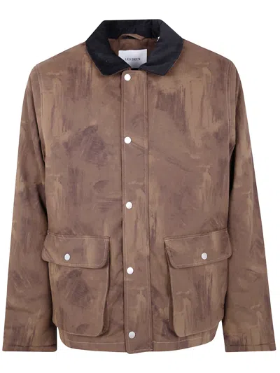 Les Deux "montana Aop" Cotton Jacket In Brown