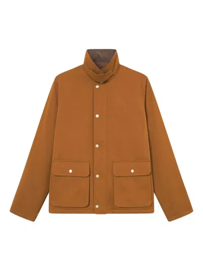 Les Deux Montana High-neck Shirt Jacket In Brown