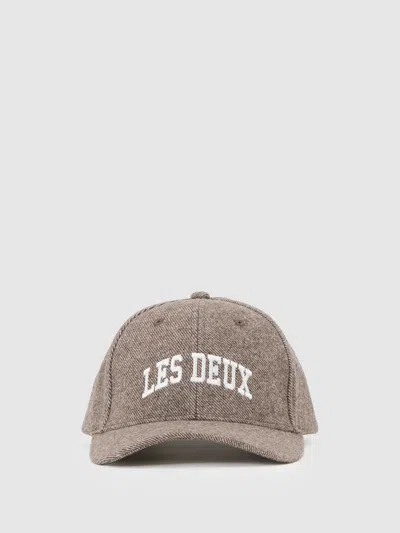 Les Deux Mountain Grey Melange Wool Baseball Cap In Neutral