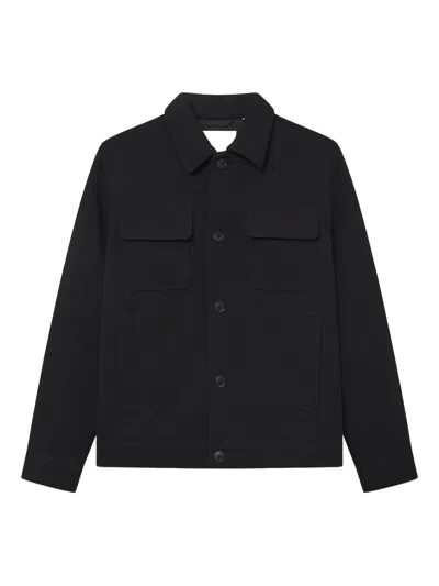 Les Deux Nash Twill Shirt Jacket In Black
