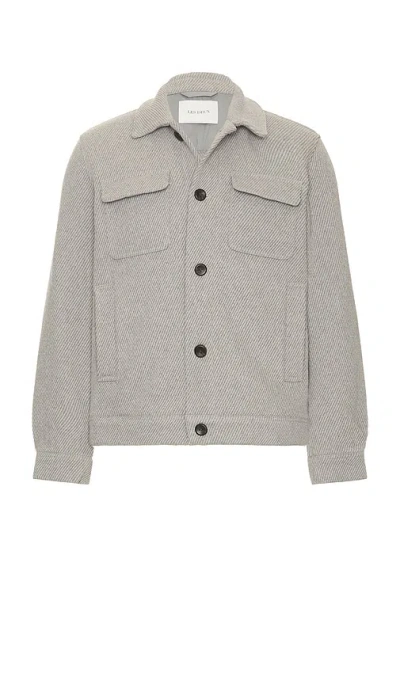 Les Deux Nash Twill Wool Jacket In Gray