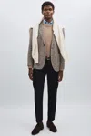 Les Deux Navy Melange Wool-blend Cargo Suit Trousers
