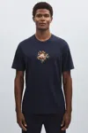 Les Deux Navy Organic-cotton Embroidered Logo T-shirt