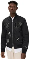Les Deux Neo Varsity Bomber Jacket Black In Black
