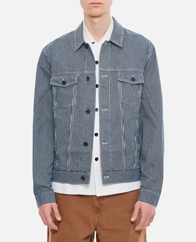 Les Deux Nolan Stripe Jacket In Grey