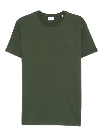Les Deux Norregaard Contrast Organic Cotton T-shirt In Burgundy