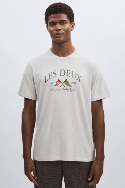 Les Deux Oatmeal Organic-cotton Ivy League T-shirt
