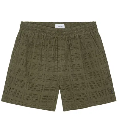Les Deux Olive Crochet Shorts In Green