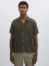 Les Deux Olive Green Blend Lace Shirt