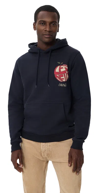 Les Deux Orchard Hoodie Dark Navy In Blue