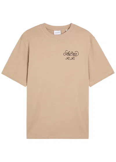 Les Deux Orchard Printed Cotton T-shirt In Brown