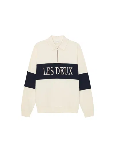 Les Deux Organic Cotton Crewneck Sweater In Multi