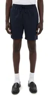 Les Deux Otto Cotton Shorts Dark Navy In Dark Navy