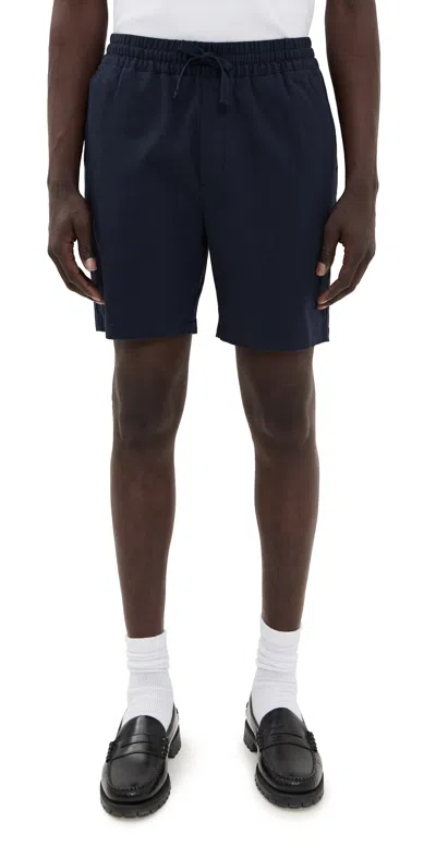 Les Deux Otto Cotton Shorts Dark Navy