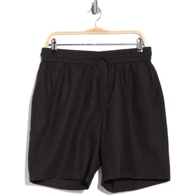 Les Deux Otto Linen & Cotton Shorts In Black