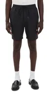 Les Deux Otto Linen Shorts Black In Black